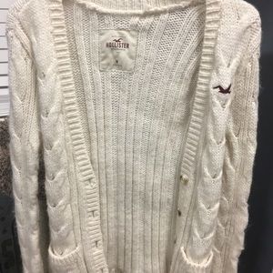 Hollister button up sweater with pockets